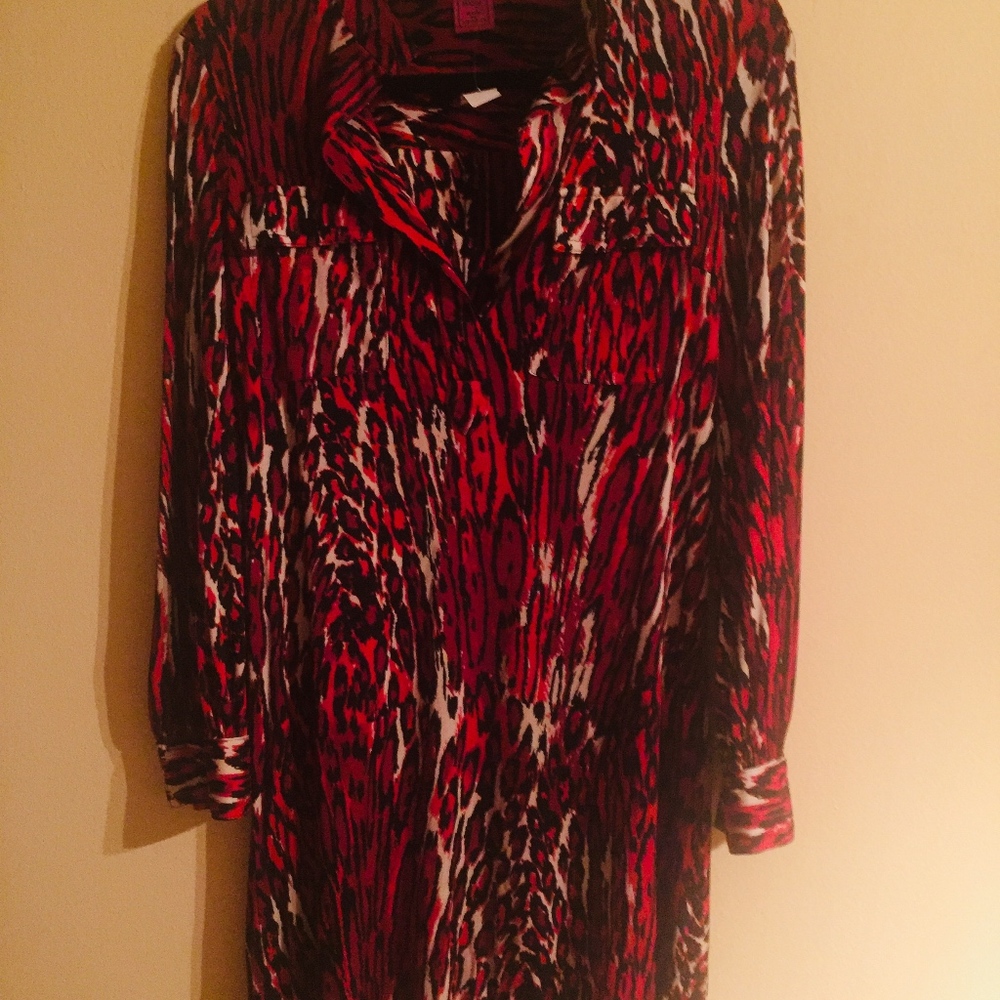 Melissa Masse Multicolor Silky Dress Size S NWT